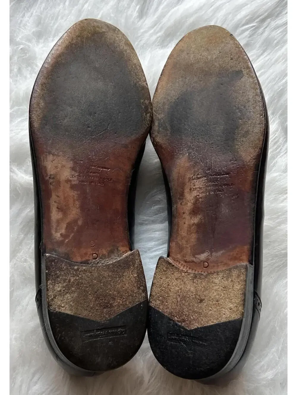 Salvatore Ferragamo Firenze Mens Leather Burgundy Shoes With Tassels 9D Vintage